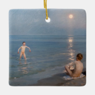 Ornamento De Cerâmica Peder Severin Kroyer - Boys Bathing em Skagen