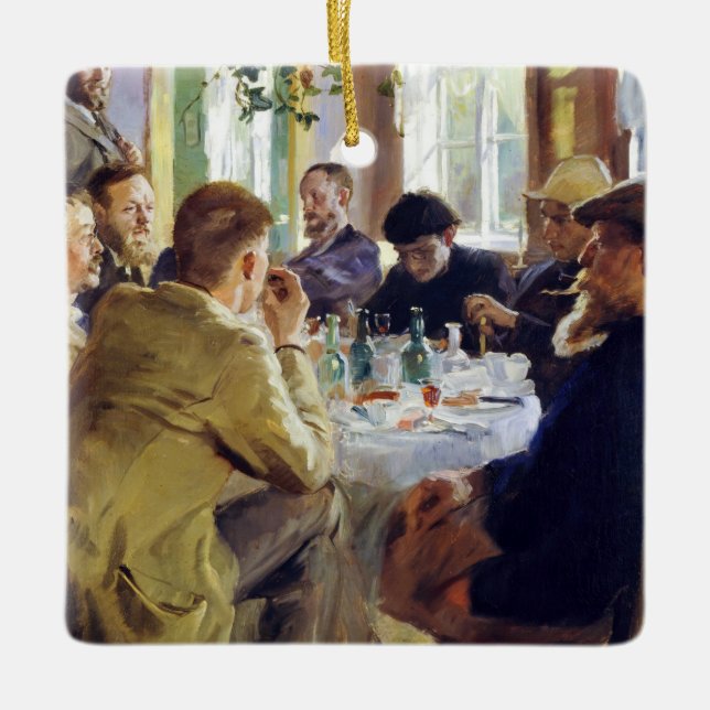 Ornamento De Cerâmica Peder Severin Kroyer - Hora do almoço (Frente)