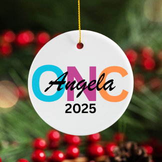 Ornamento De Cerâmica Pedido personalizado de enfermeiro 2025, presente