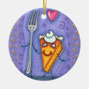 ORNAMENTO DE CERÂMICA PEDRA DE FORK & PUMPKIN, FEITA PARA CADA UM, ROMAN