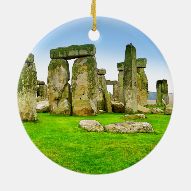 Ornamento De Cerâmica Pedras Pendentes de Stonehenge Antigas na Arte de  (Traseira)