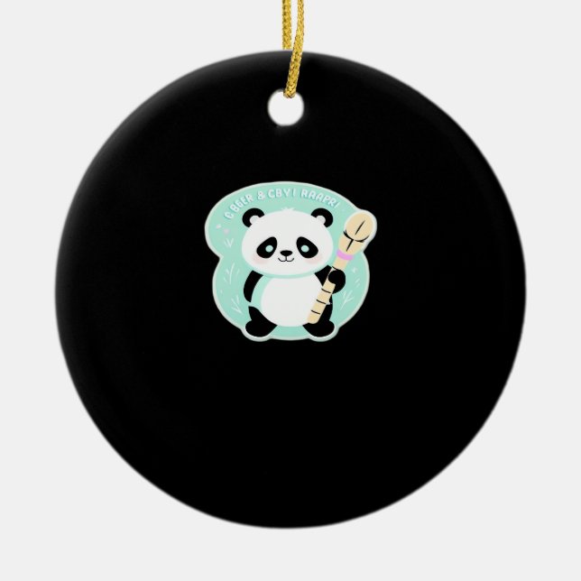 Ornamento De Cerâmica Peekabo Panda (Frente)