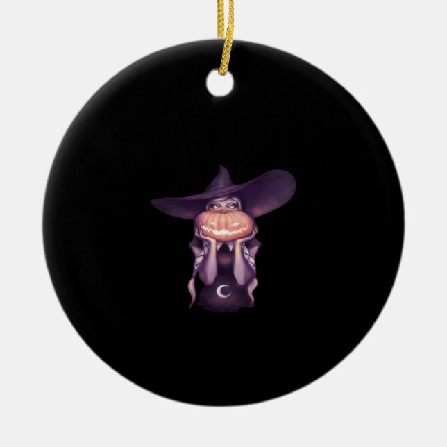 Ornamento De Cerâmica Peekabo Pumpkin (Frente)