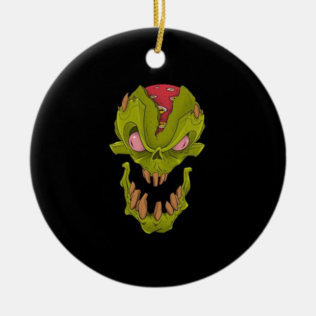 Ornamento De Cerâmica Peekabo Skull (Frente)