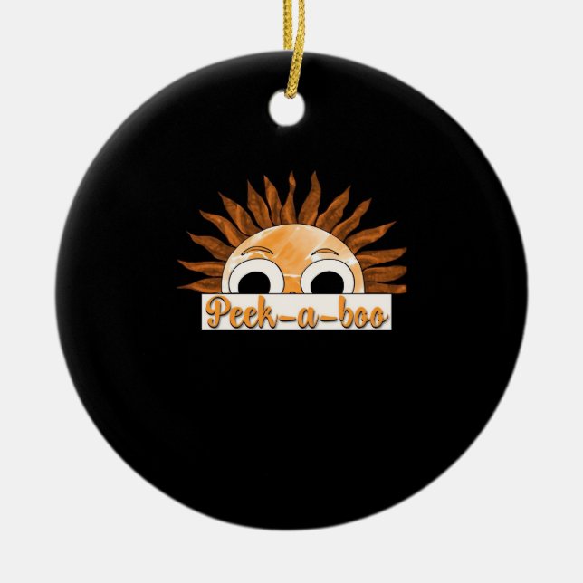 Ornamento De Cerâmica Peekabo Sunshine (Frente)