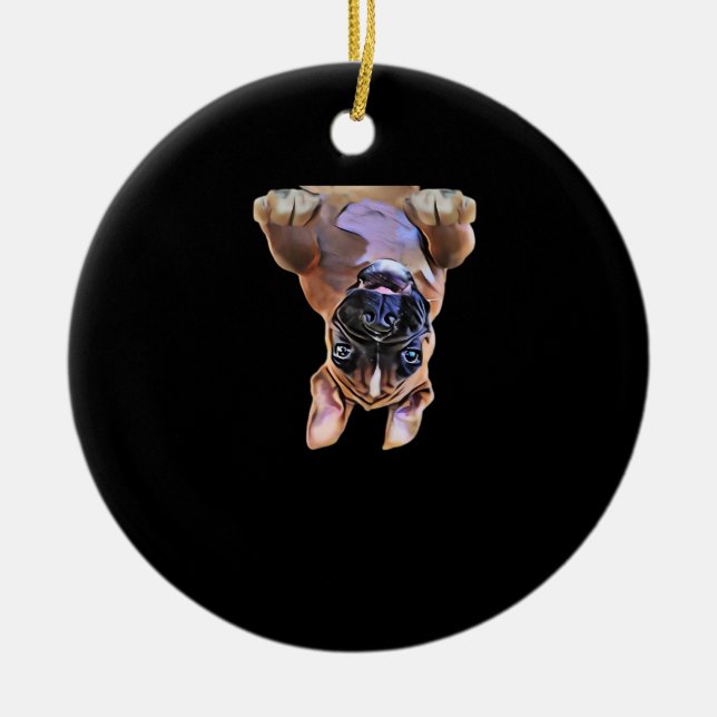 Ornamento De Cerâmica Peekaboo Boxer (Frente)