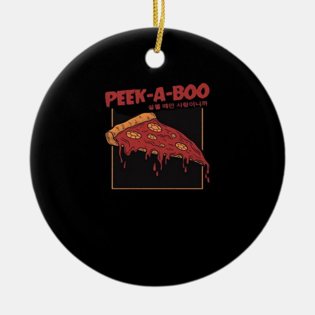 Ornamento De Cerâmica Peekaboo Engraçado Cotação (Frente)
