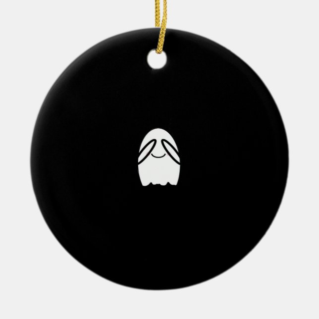 Ornamento De Cerâmica Peekaboo Funny Slogan (Frente)