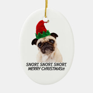 ORNAMENTO DE CERÂMICA PEGA NATAL. SNORT SNORT SNORT SNORT. FELIZ NATAL!