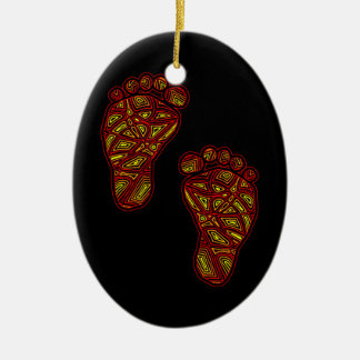 Ornamento De Cerâmica Pegadas de Bebê
