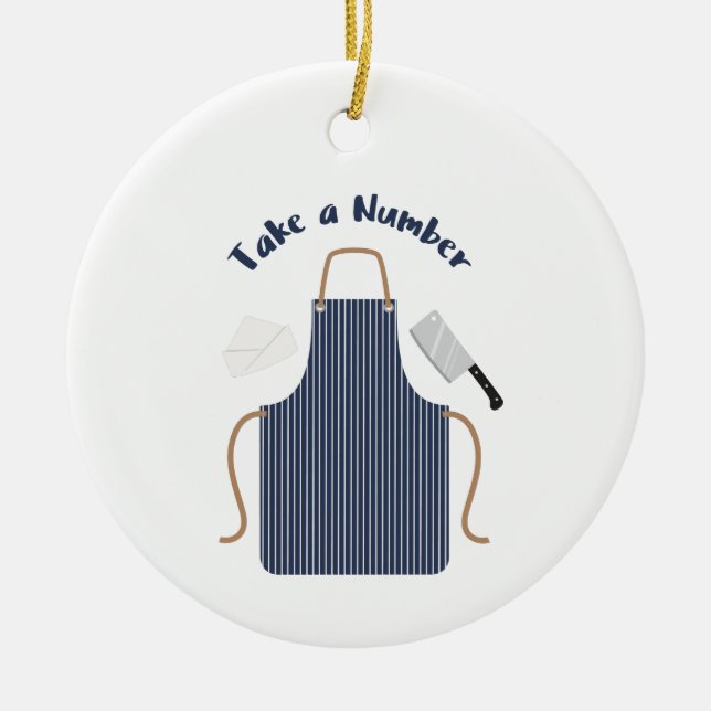 Ornamento De Cerâmica Pegue Um Número (Frente)
