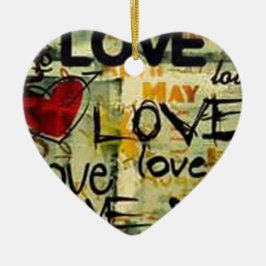 Ornamento De Cerâmica Pegue Um Pequeno Grafite De Amor