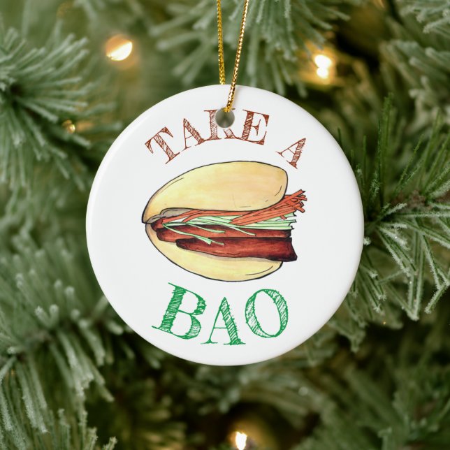 Ornamento De Cerâmica PEGUE UMA Comida BAO BAO Bun Chinês de Taiwan (Árvore)