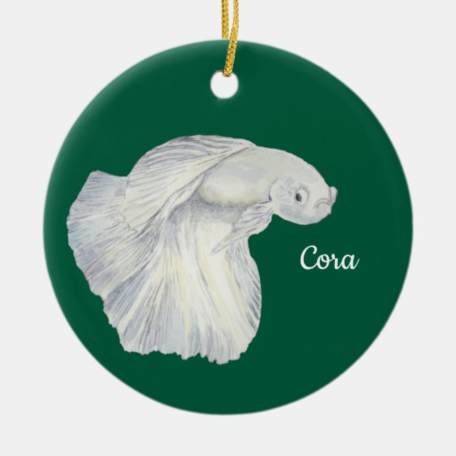Ornamento De Cerâmica Peixe Betta (Frente)