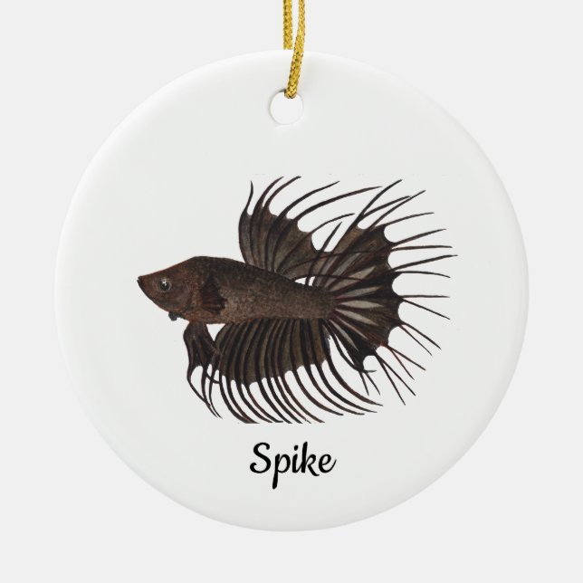 Ornamento De Cerâmica Peixe Betta (Frente)
