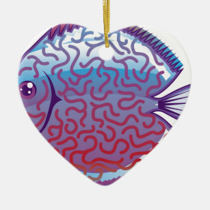 Ornamento De Cerâmica Peixe de Aquário de Disco