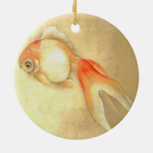 Ornamento De Cerâmica Peixe Goldfish