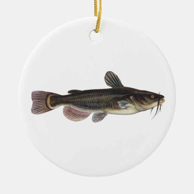 Ornamento De Cerâmica Peixe-lata preto - Pesca de Água fresca (Frente)