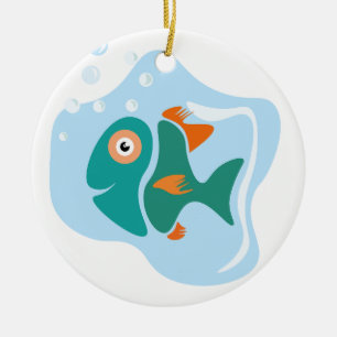 Ornamento De Cerâmica Peixe Na moda engraçado