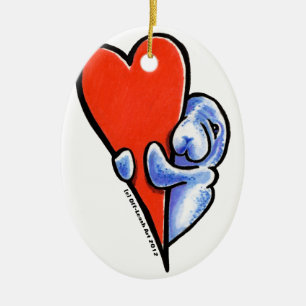 Ornamento De Cerâmica Peixes-boi do amor