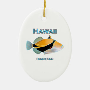 Ornamento De Cerâmica Peixes de Havaí Humu Humu