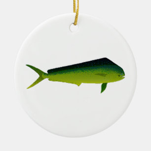 Ornamento De Cerâmica Peixes de Mahi Mahi - golfinho - Dorado