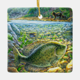 Ornamento De Cerâmica Peixes do rio Montanha