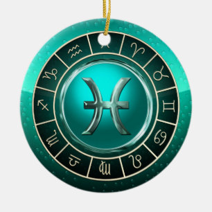 Ornamento De Cerâmica Peixes - o sinal astrológico dos peixes