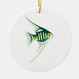 Ornamento De Cerâmica Peixes Tropicais