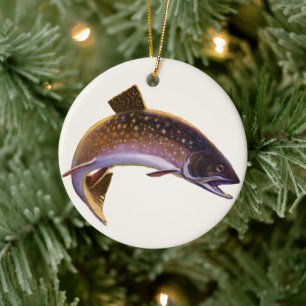 Ornamento De Cerâmica Peixes Vintage, Pescadores De Pesca Desportiva