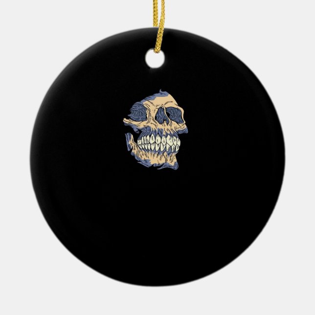 Ornamento De Cerâmica Pekaboo Death Skull (Frente)