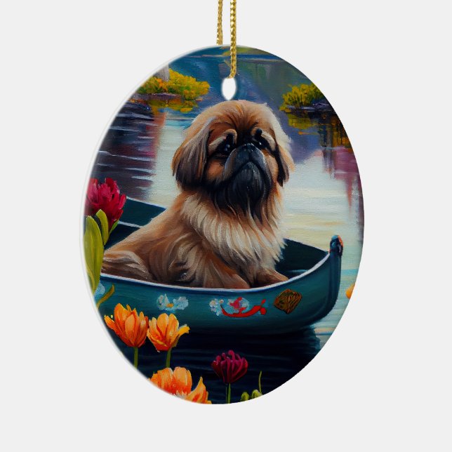 Ornamento De Cerâmica Pekingese em um remo: uma aventura cética (Direito )