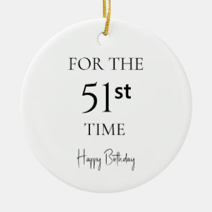 Ornamento De Cerâmica Pela 51ª Vez Feliz Aniversário