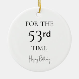Ornamento De Cerâmica Pela 53ª Vez Feliz Aniversário
