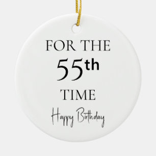 Ornamento De Cerâmica Pela 55ª Vez Feliz Aniversário