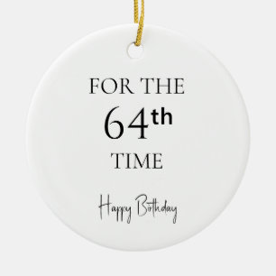 Ornamento De Cerâmica Pela 64ª Vez Feliz Aniversário