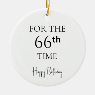 Ornamento De Cerâmica Pela 66ª Vez Feliz Aniversário