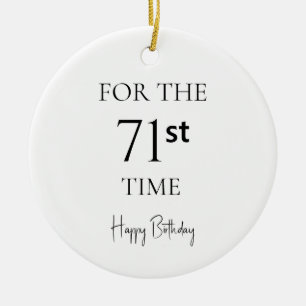 Ornamento De Cerâmica Pela 71ª Vez Feliz Aniversário