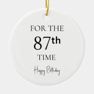 Ornamento De Cerâmica Pela 87ª Vez Feliz Aniversário
