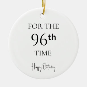 Ornamento De Cerâmica Pela 96ª Vez Feliz Aniversário