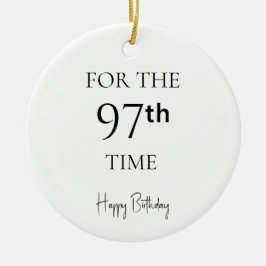 Ornamento De Cerâmica Pela 97ª Vez Feliz Aniversário