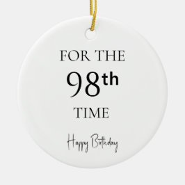 Ornamento De Cerâmica Pela 98ª Vez Feliz Aniversário
