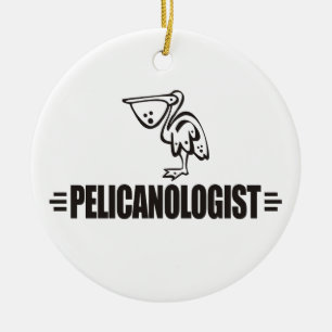 Ornamento De Cerâmica Pelicano Engraçado