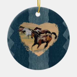 Ornamento De Cerâmica Pelo Amor dos Cavalos