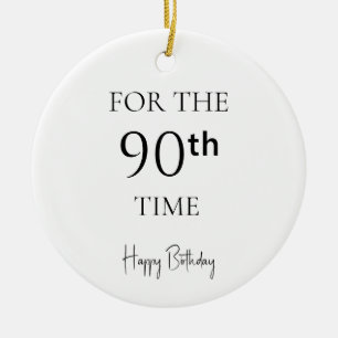 Ornamento De Cerâmica Pelos 90 anos Feliz Aniversário