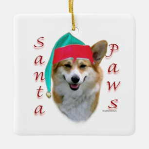 Ornamento De Cerâmica Pembroke Welsh Corgi Papais noeis Paws