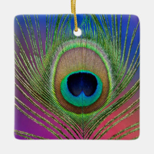 Ornamento De Cerâmica Pena de vela de pavão