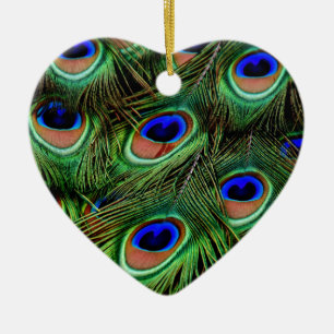 Ornamento De Cerâmica Penas de Peacock