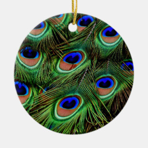 Ornamento De Cerâmica Penas de Peacock
