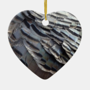 Ornamento De Cerâmica Penas Turcas Selvagens II Abstrato Nature Design